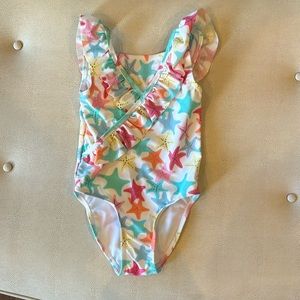 Little Me Girls Starfish One Piece Swimsuit 4T